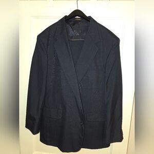 Elegant Black Pinstripe Men's Suit 46R 36x30 Pants